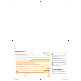 SEPA - berweisung / Zahlschein  A4, Beleg rechts.