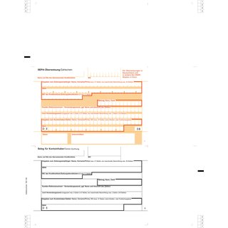 SEPA - berweisung / Zahlschein  A4, Beleg mittig.